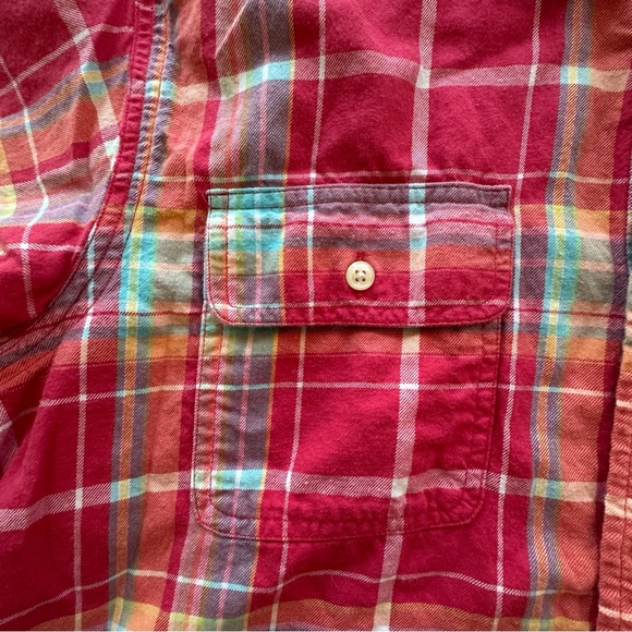 Polo Ralph Lauren red plaid short sleeve button down shirt boys XL 18/20 - Picture 4 of 12